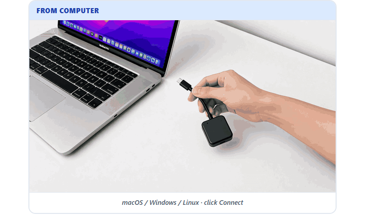 Type from another computer — keystrokes land on the host with DexoPad plugged in