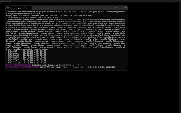 Terminal running ffmpeg + make in response to one macro tap